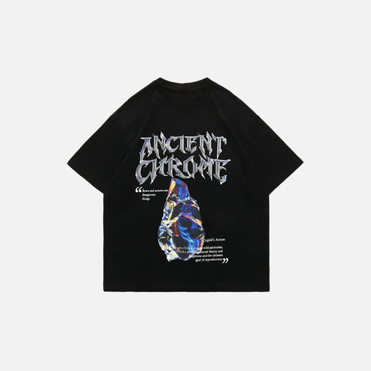 Oversized Graphic Letter Print Short Sleeve T-Shirt - Luxuryurbanwear