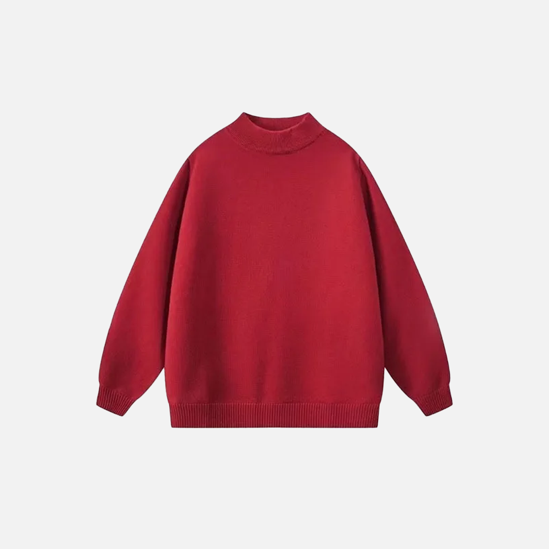 Warm Knitted Solid Color Classic Sweater - Luxuryurbanwear