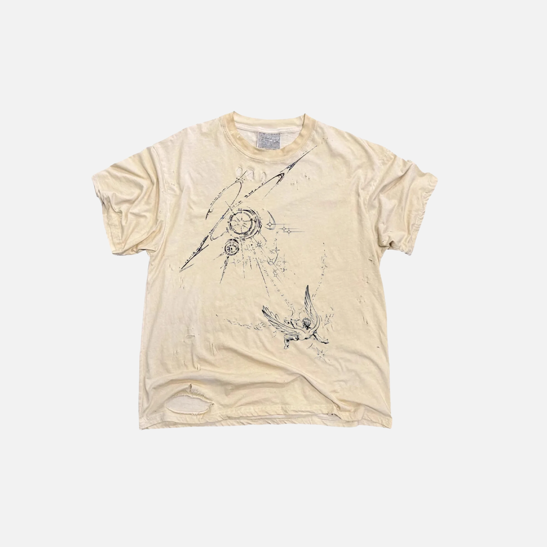 Retro Soft Distressed Graphic Cotton T-Shirt - Luxuryurbanwear