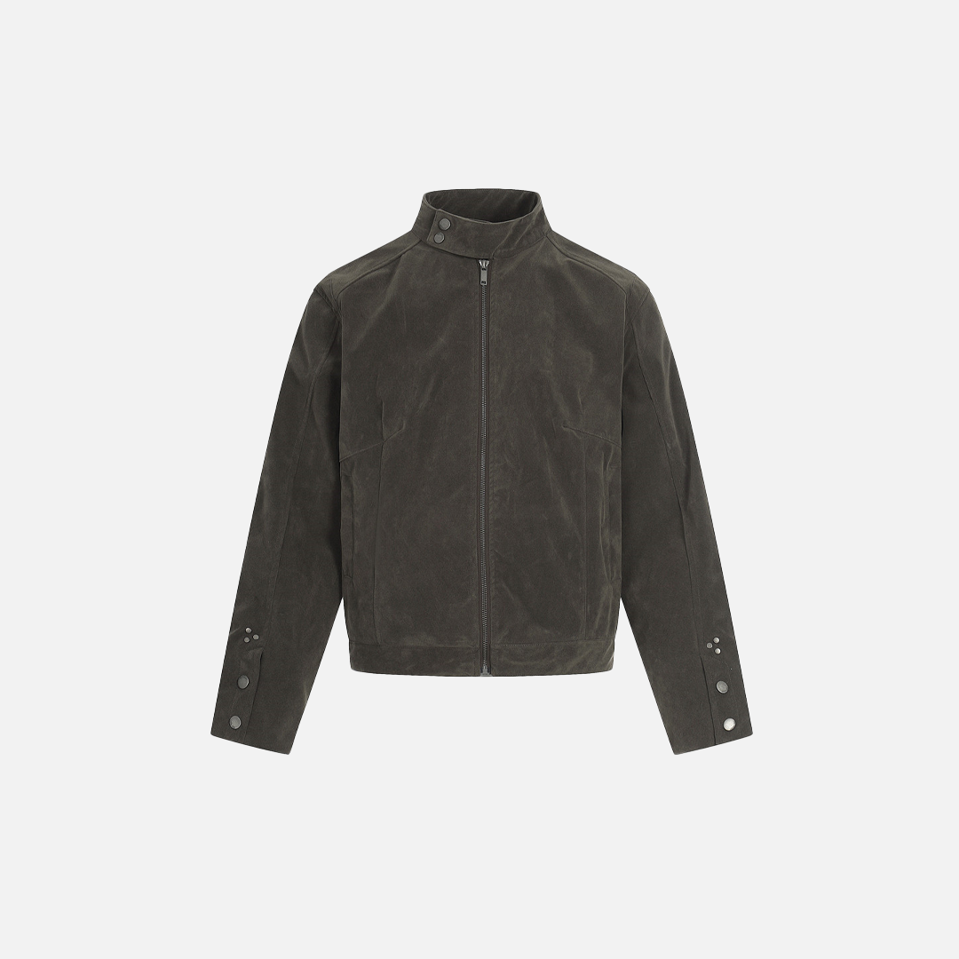 Classic Loose Fit Aviator Collar Button-Up Jacket - Luxuryurbanwear