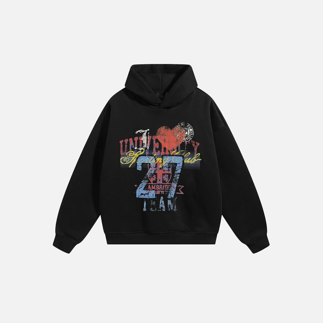 Chic Side Pockets Graffiti Graphic Hoodie - Luxuryurbanwear