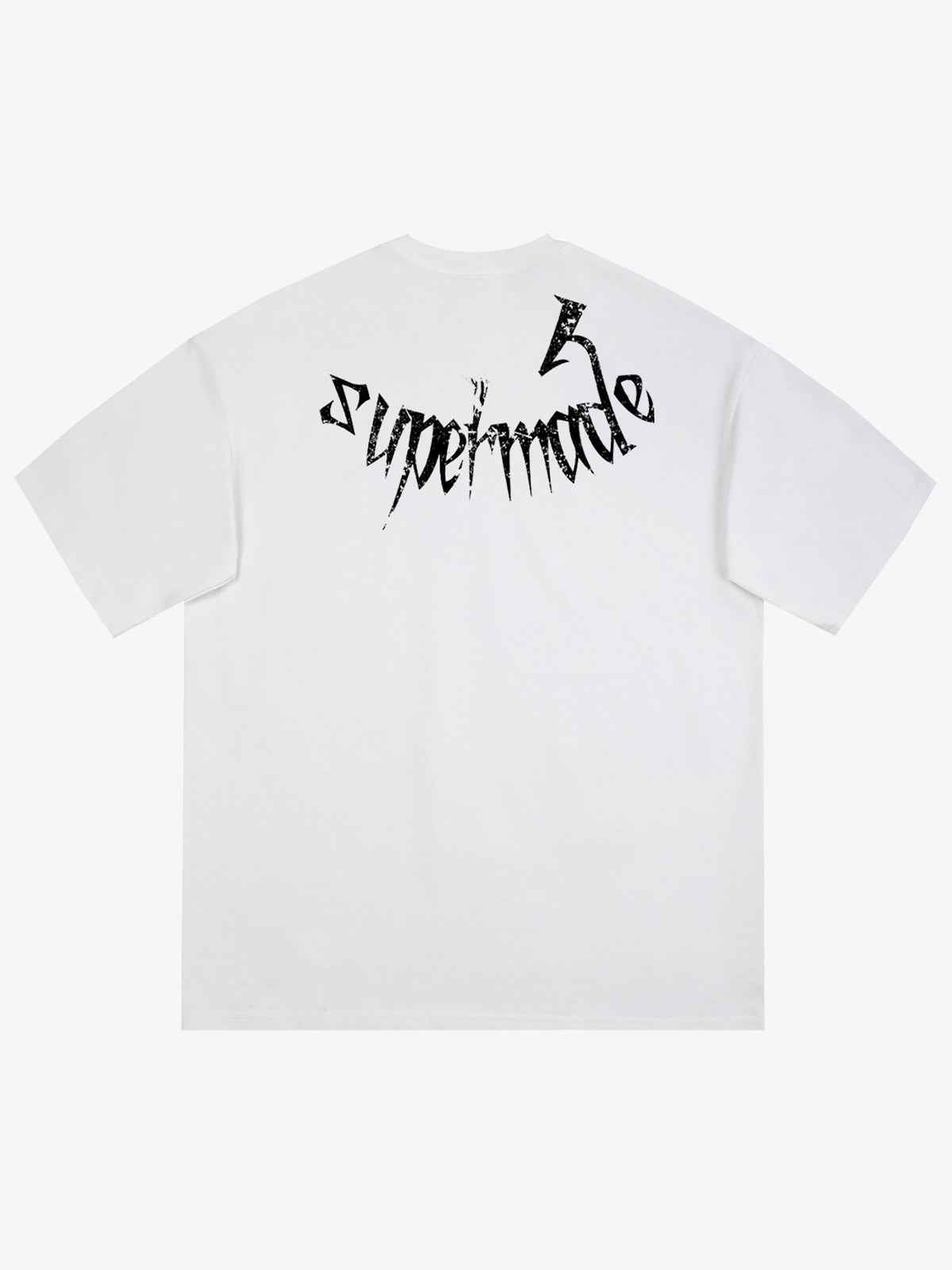 Gothic Skull Distressed Letter T-Shirt