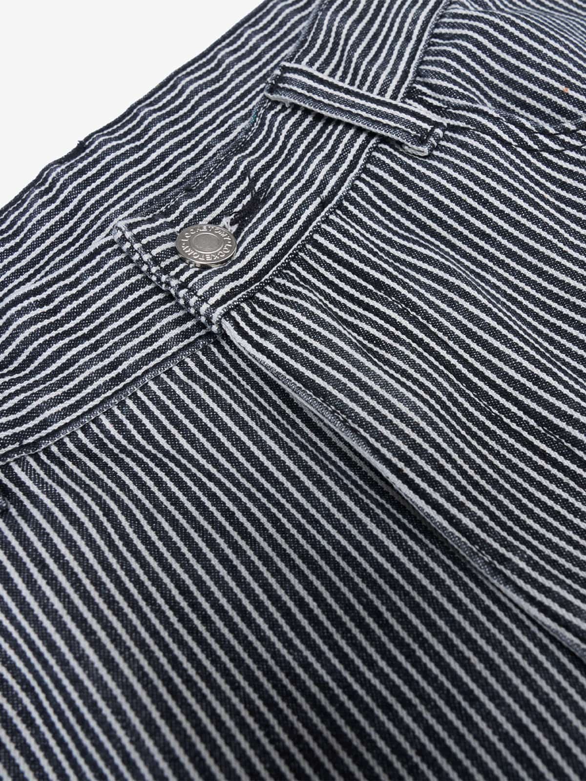 Retro Striped Colorblock Barrel Jeans - Luxuryurbanwear