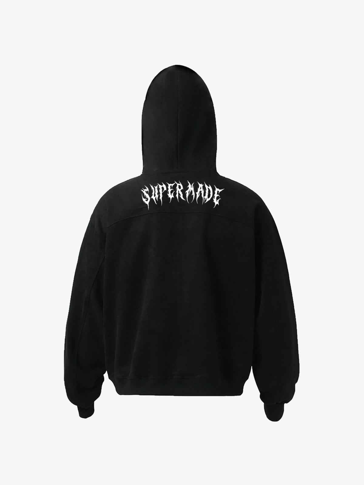 Vintage Suede Letter Embroidered Cropped Zip Up Hoodie