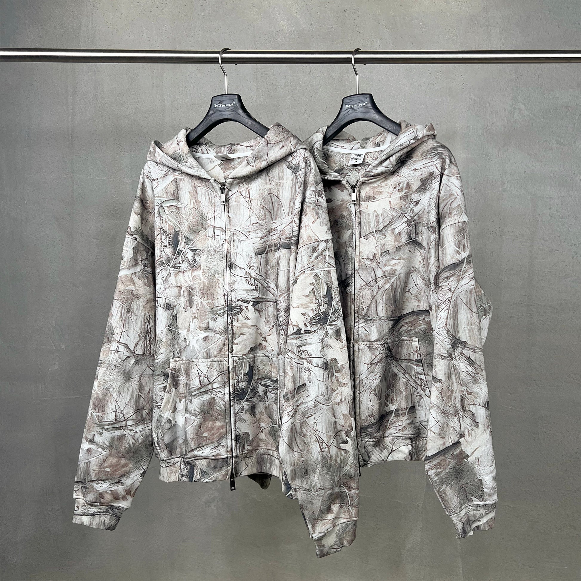 Forest Camo | Oversized Zip-Up Hoodie - Luxuryurbanwear