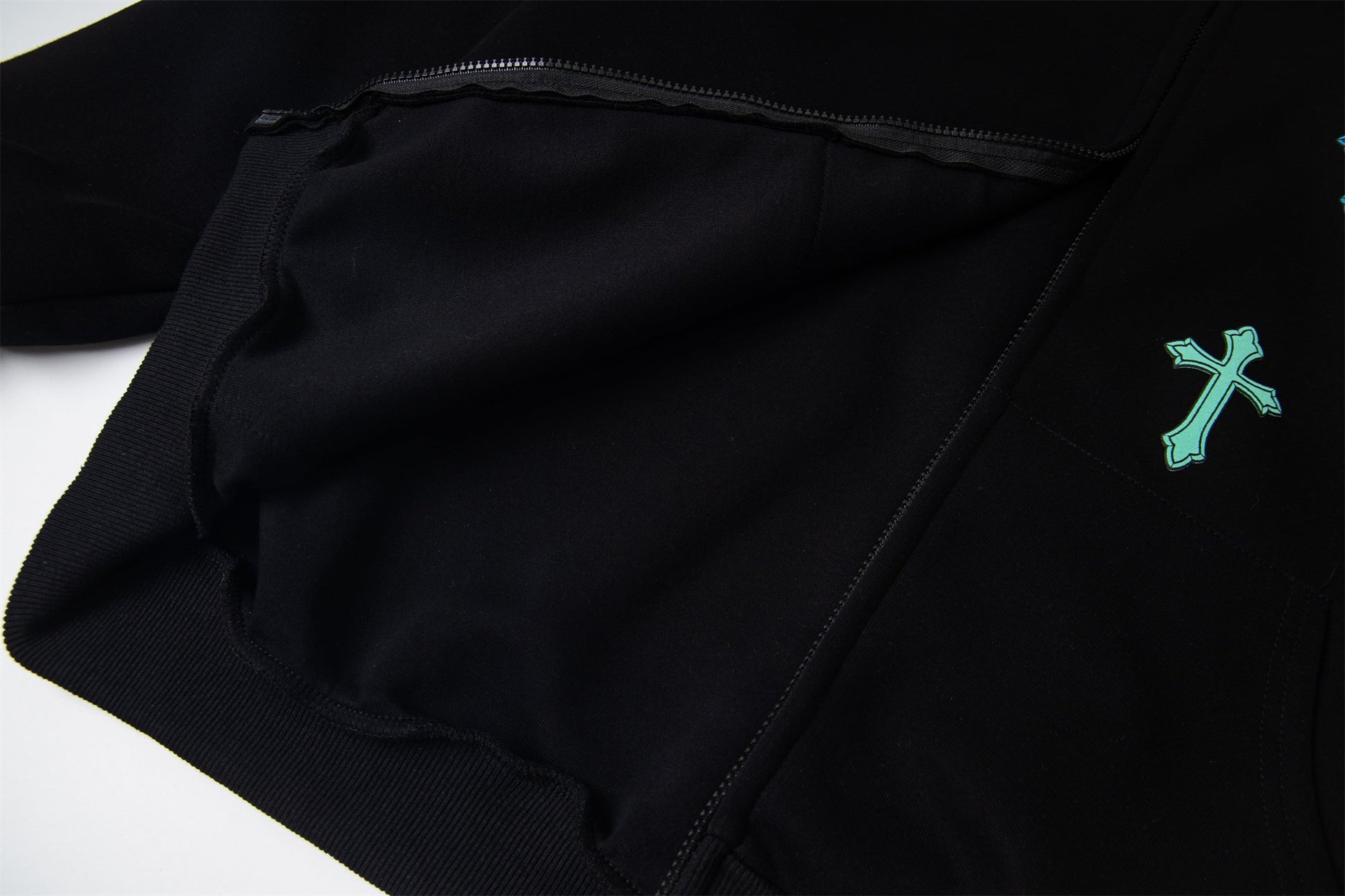 Colorful Cross Patch | Zip-Up Hoodie - Luxuryurbanwear