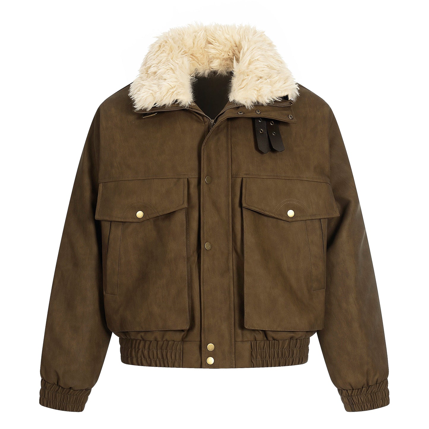 Vintage Pocket | Padded Suede Jacket - Luxuryurbanwear
