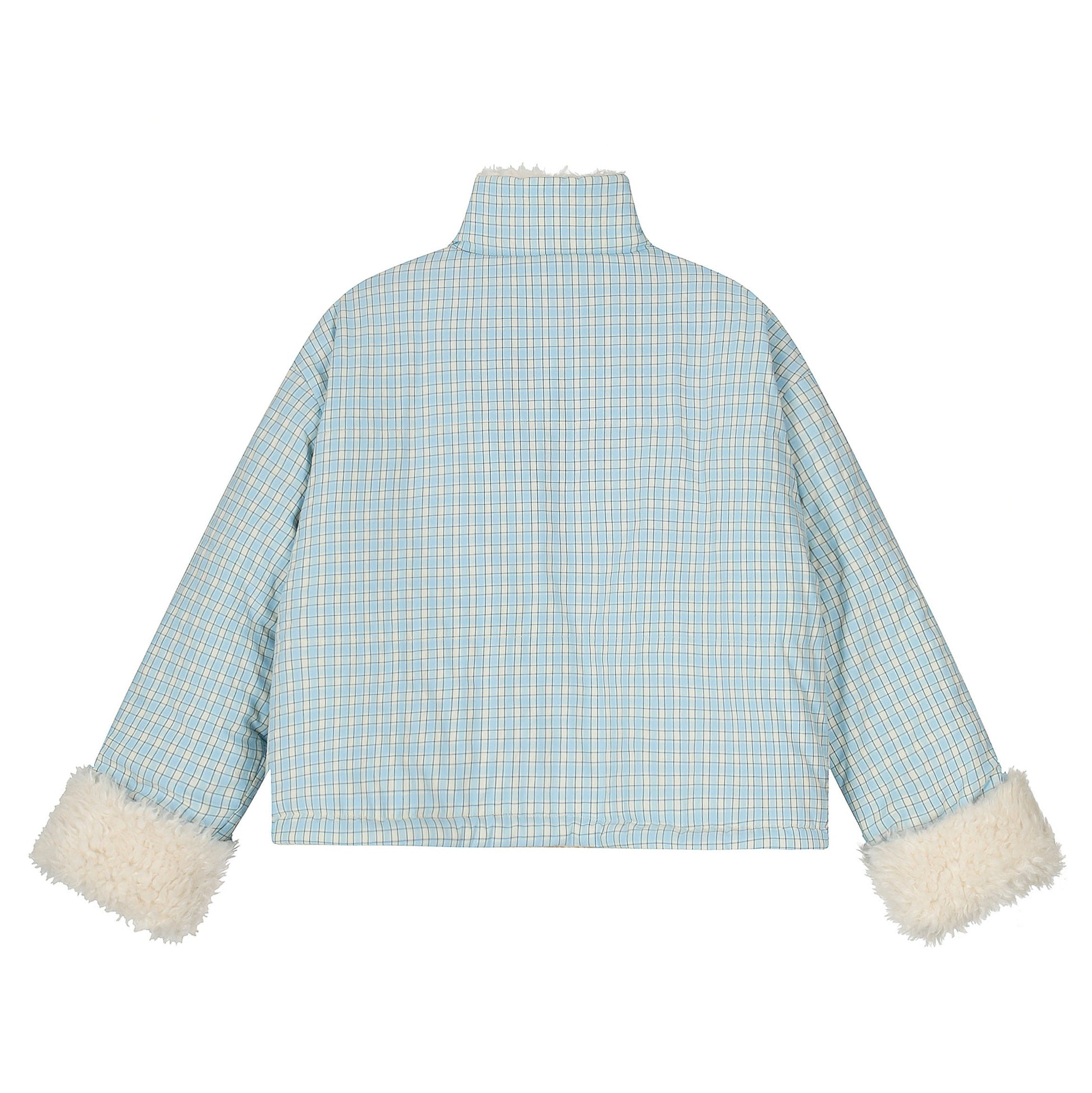 Double Cozy | Reversible Check & Fleece Jacket - Luxuryurbanwear