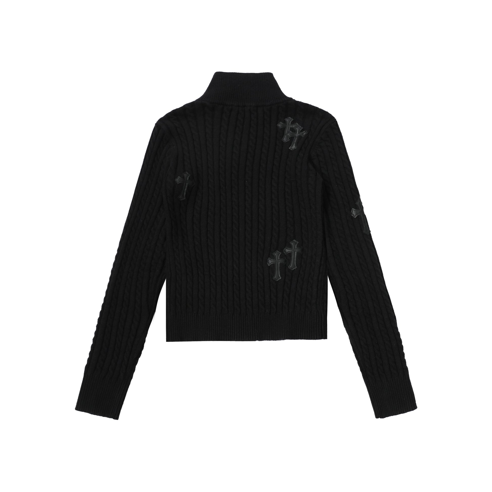 Fuzzy Pup | Striped Knit Cardigan with Dog Embroidery - Luxuryurbanwear