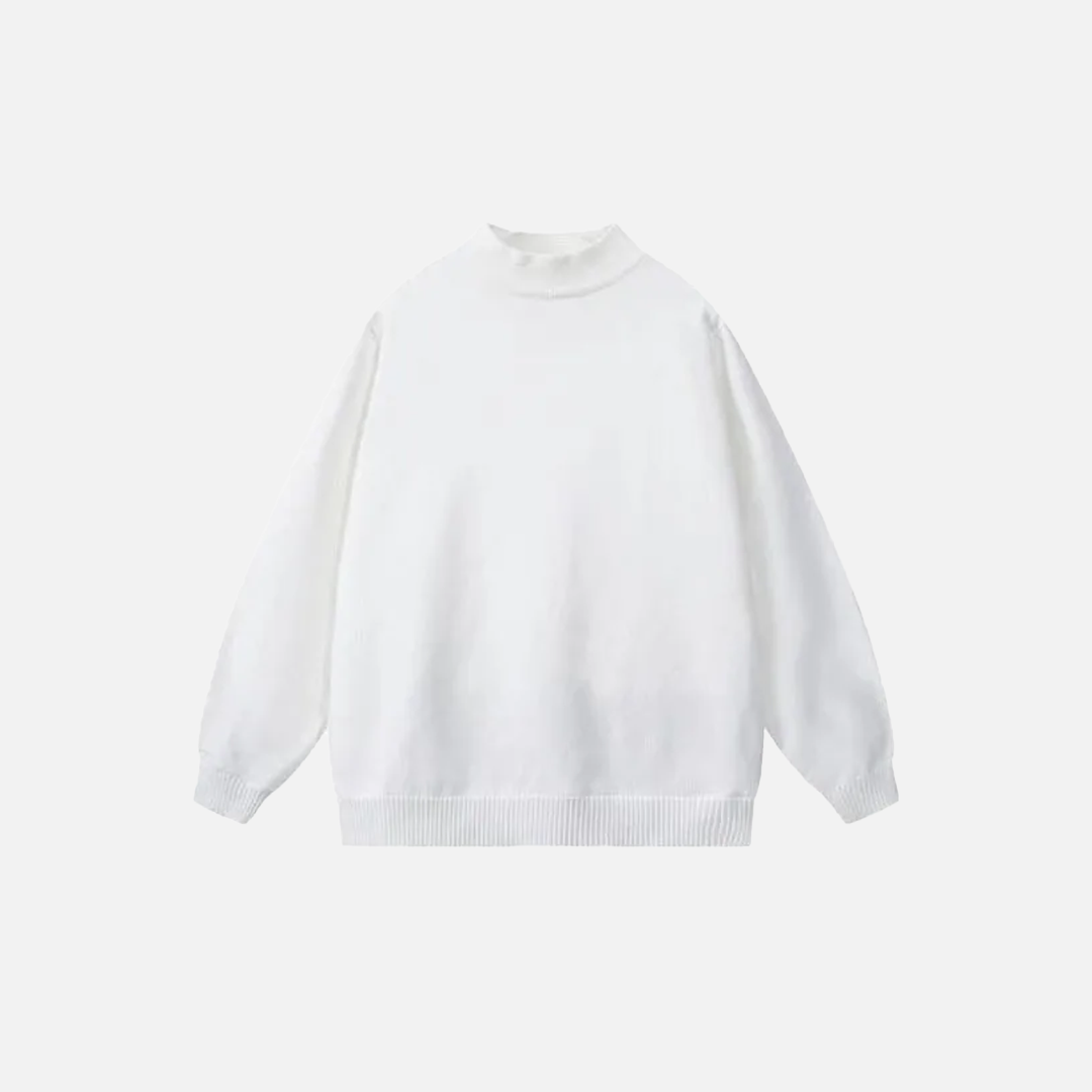 Warm Knitted Solid Color Classic Sweater - Luxuryurbanwear