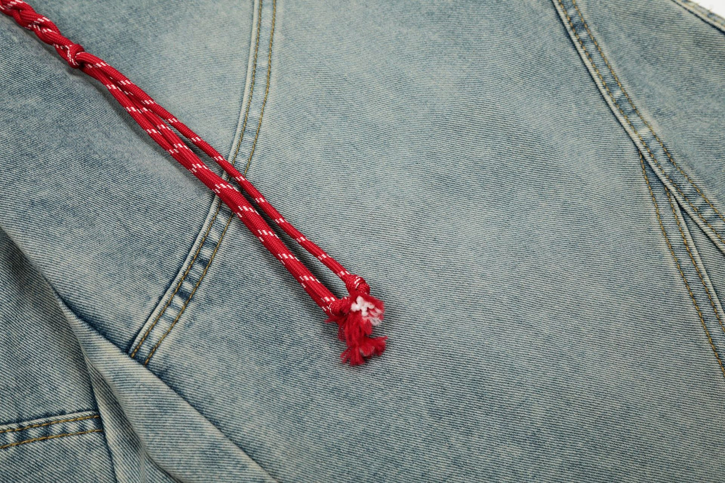 Denim Retro Belt Detail | Patchwork Barrel Jeans - Luxuryurbanwear
