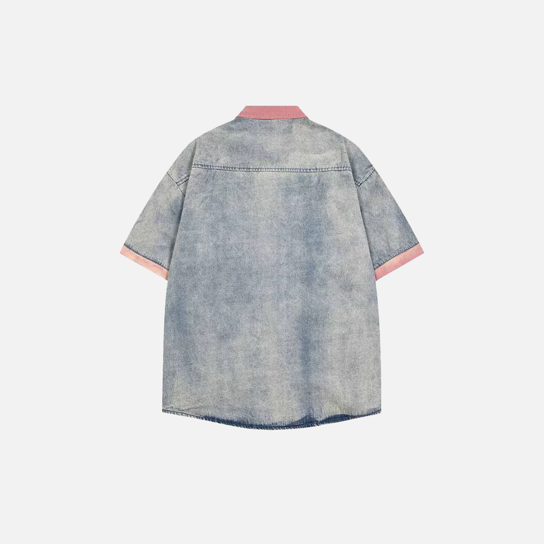 Retro Breathable Button-Up Washed Denim Shirt - Luxuryurbanwear