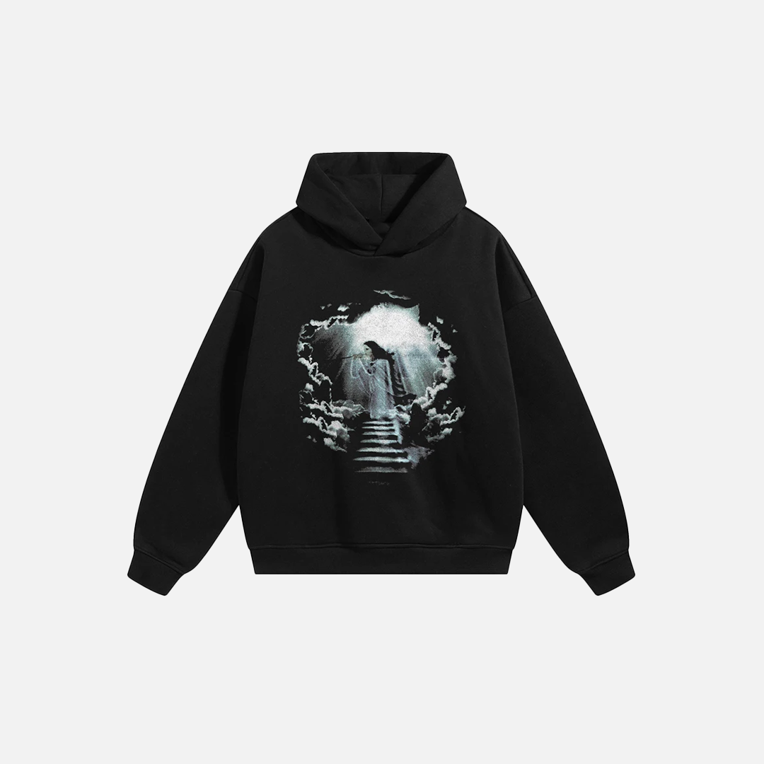 Retro Aesthetic Back Graphic Print Hoodie - Luxuryurbanwear