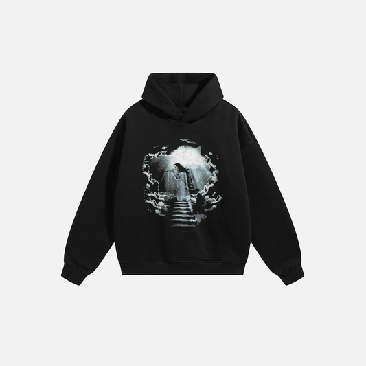 Retro Aesthetic Back Graphic Print Hoodie - Luxuryurbanwear