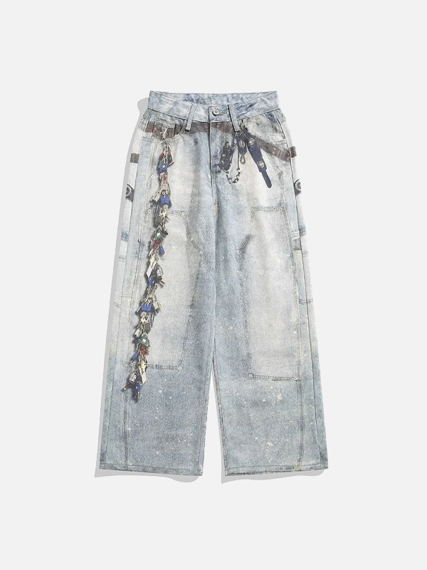 Chic American Style Hot Girl Digital Jeans - Luxuryurbanwear
