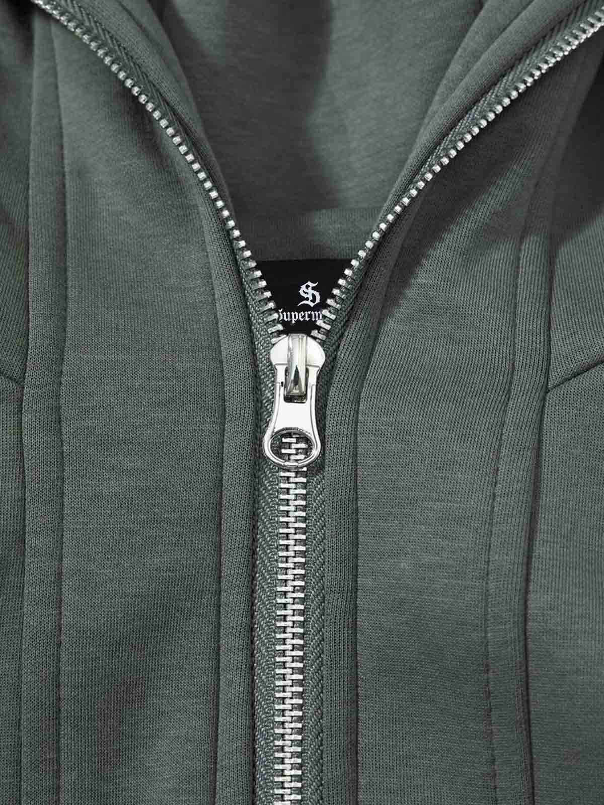 Gothic Graphic Print Zip Up Jacket