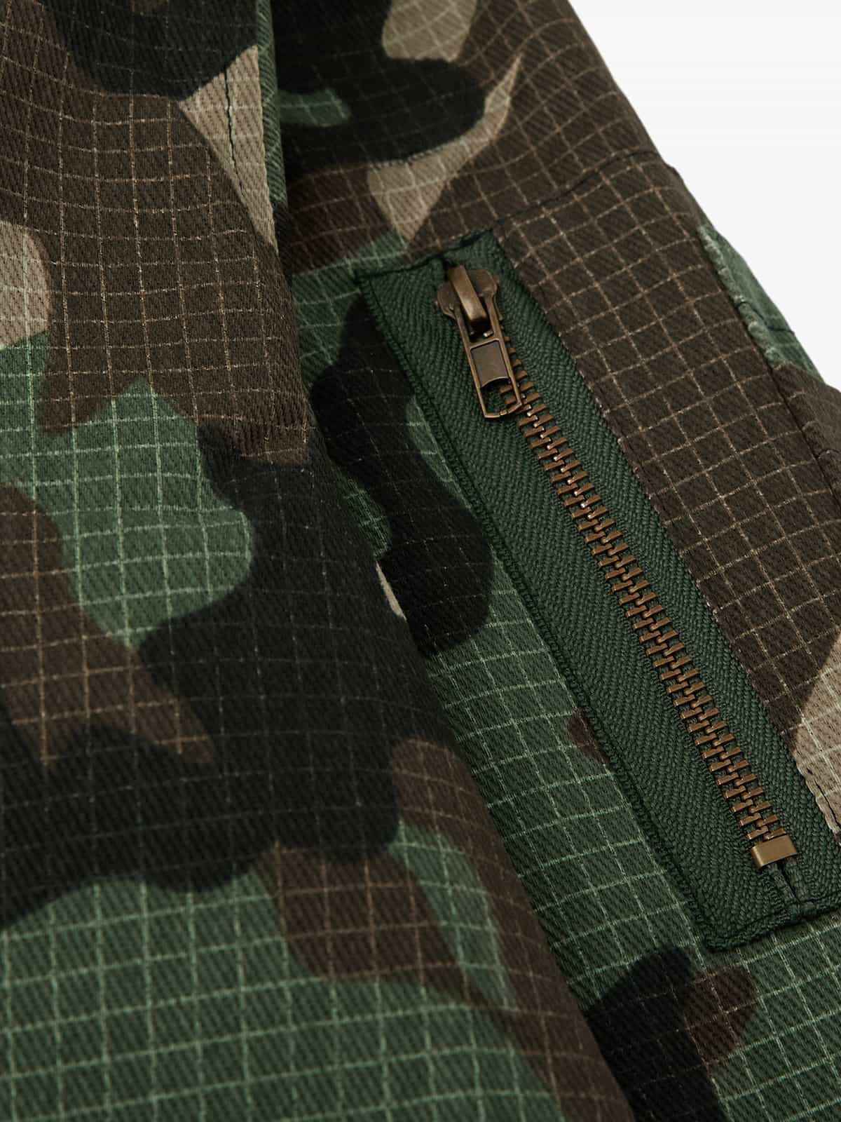 Camouflage Fur Collar Reversible Cotton Jacket - 2499