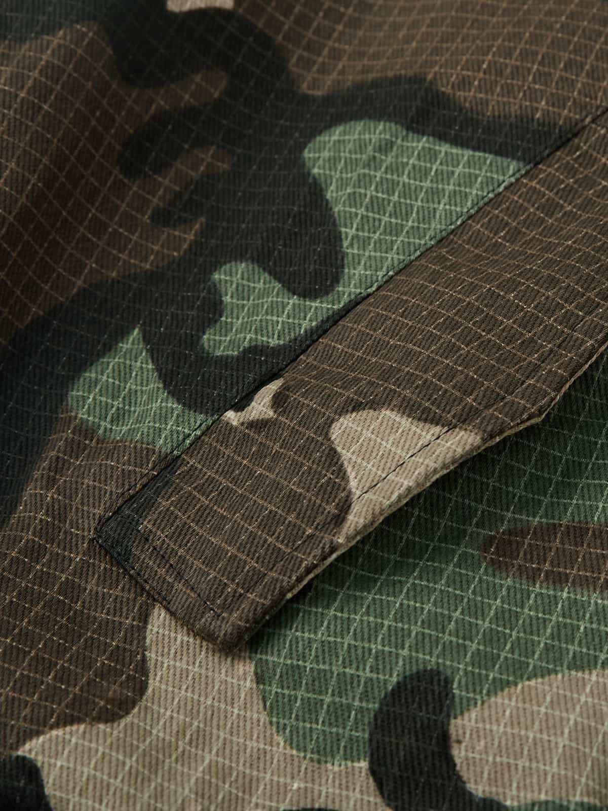 Camouflage Fur Collar Reversible Cotton Jacket - 2499