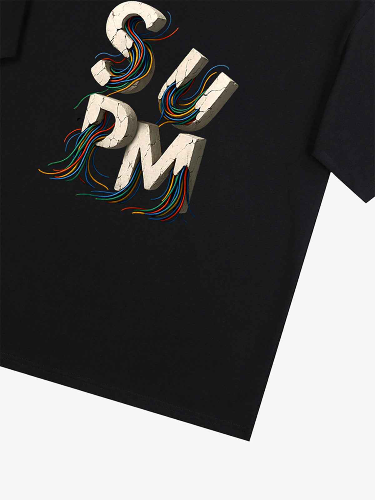 SPMD Letter Cable Graphic T-Shirt