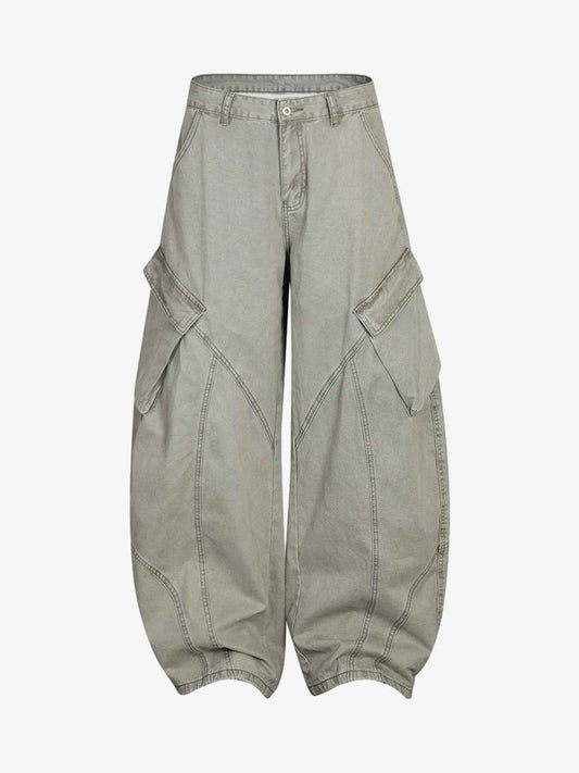Patchwork Multi-Pocket Workwear Casual Machete Pants