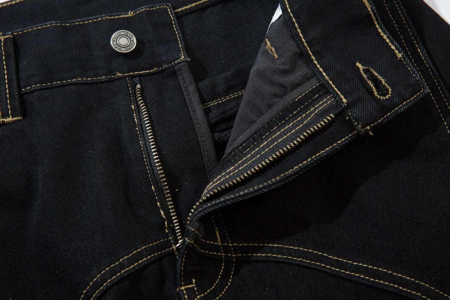 Geometric Stitch | Black Jeans - Luxuryurbanwear
