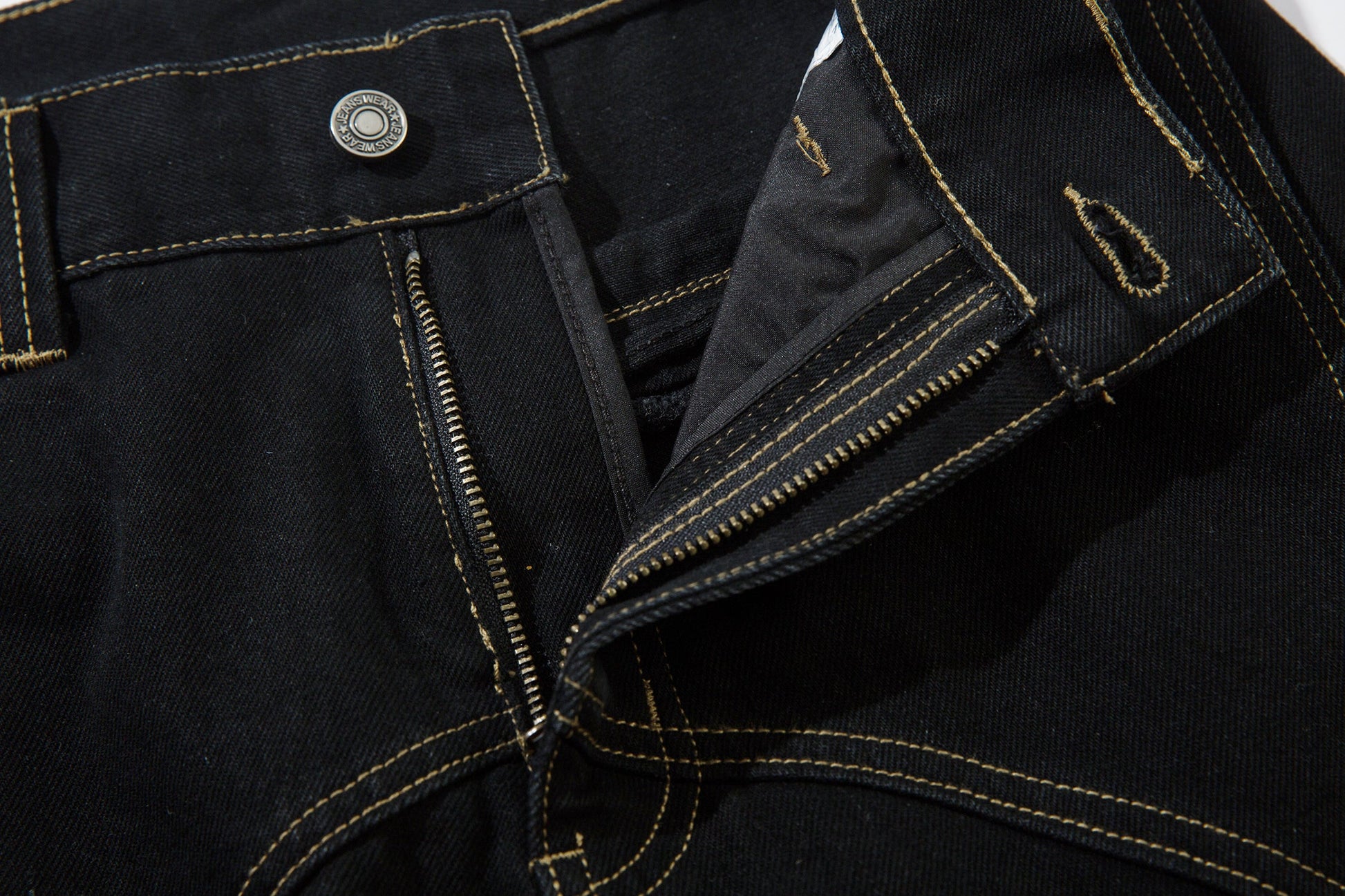 Geometric Stitch | Black Jeans - Luxuryurbanwear
