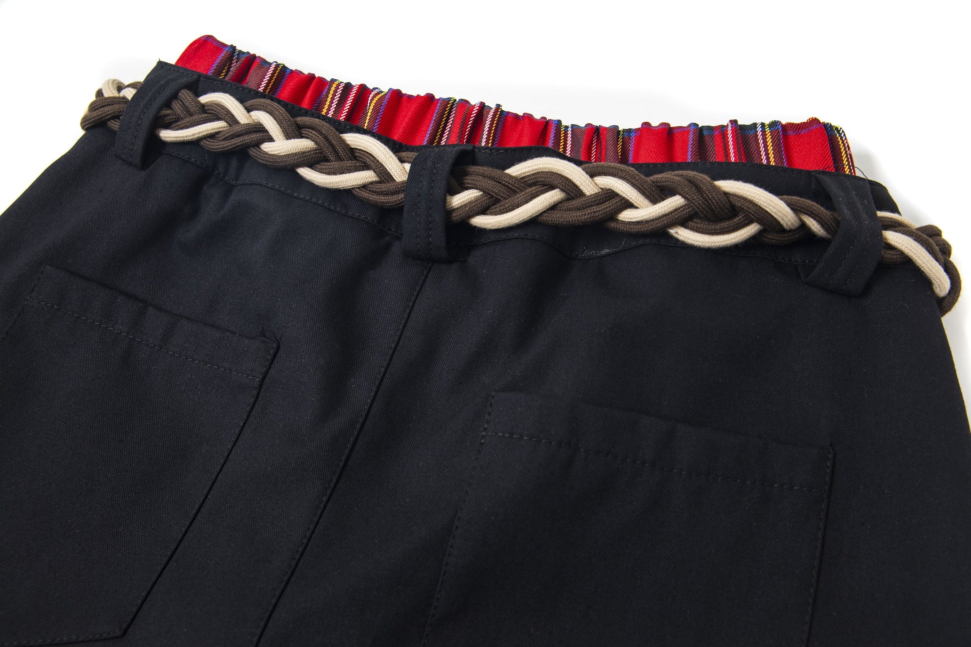 Plaid Waist Detail | Cargo Pants - Luxuryurbanwear