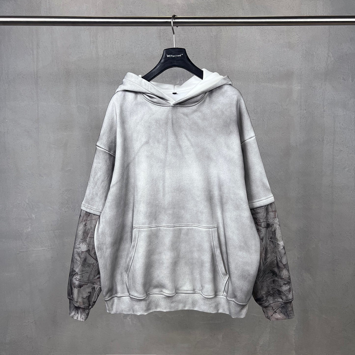 Frosted Camo Sleeve | Oversized Hoodie - Luxuryurbanwear