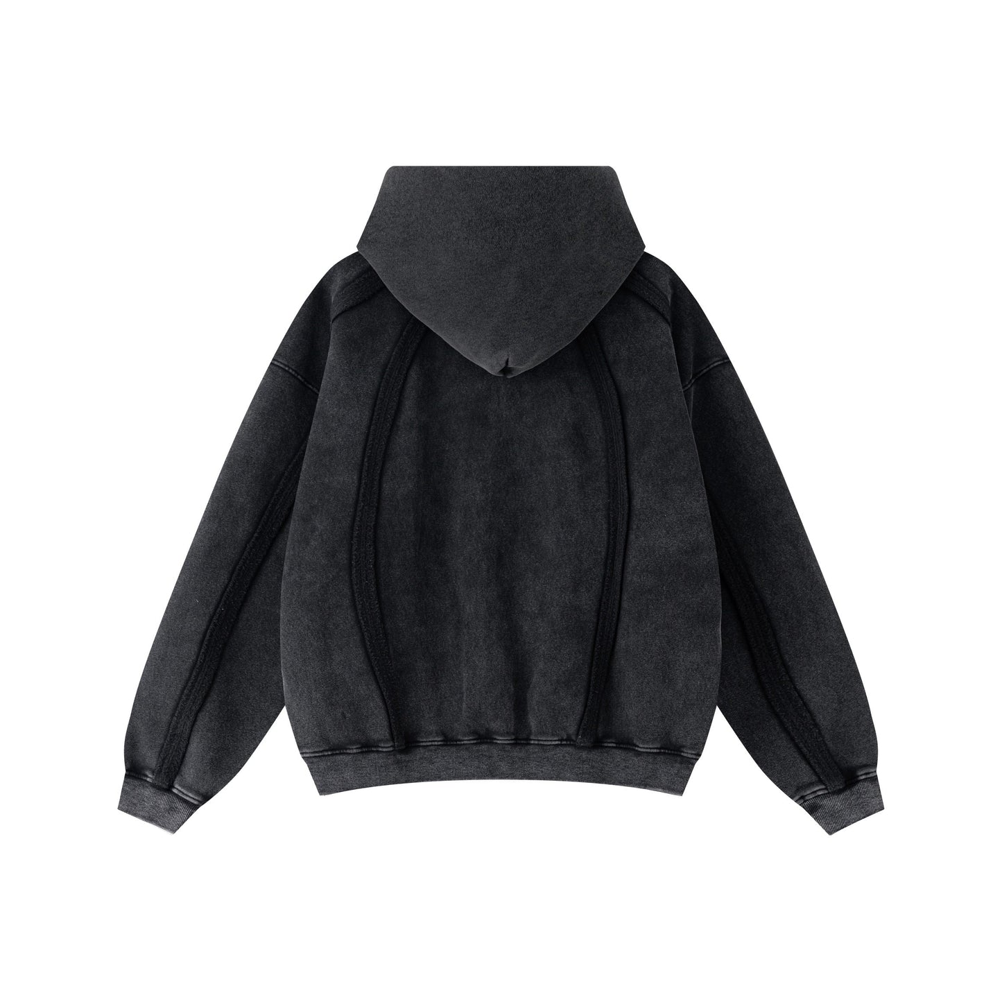 Structured Panel | Baggy Zip-Up Hoodie - Luxuryurbanwear