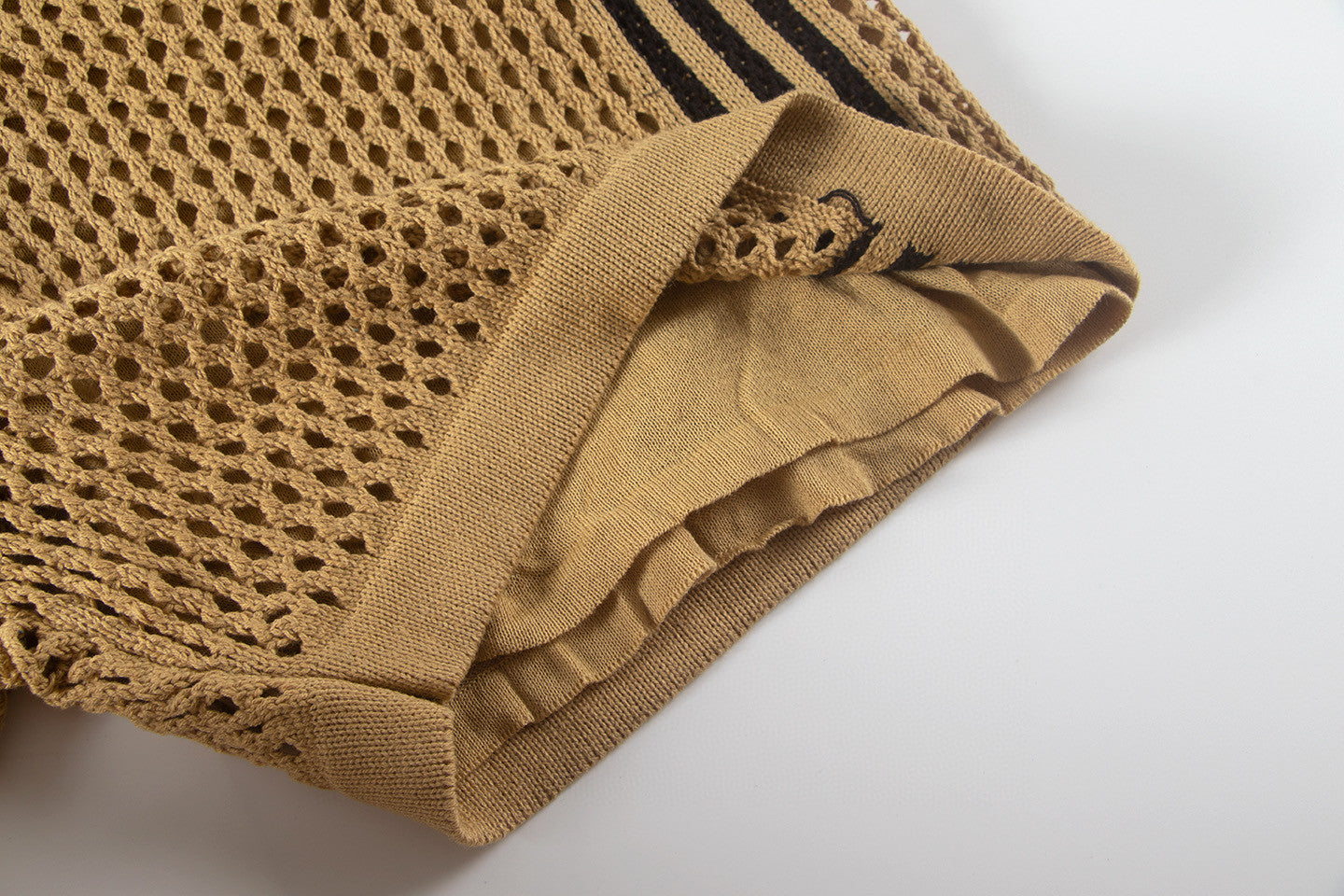 Mesh Stripe Knit | Baggy Shorts - Luxuryurbanwear