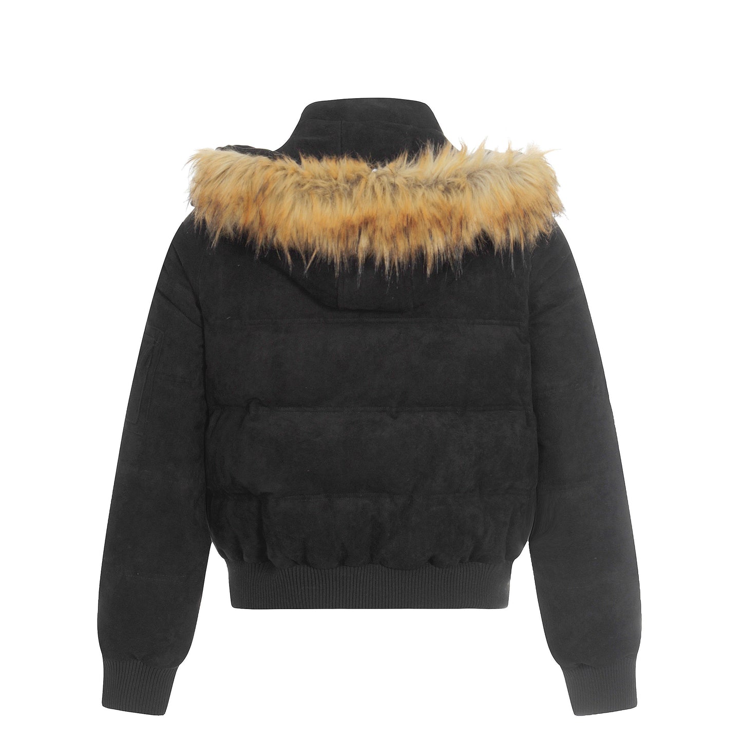 Alpine Buckle | Toggle-Front Faux Suede Puffer - Luxuryurbanwear