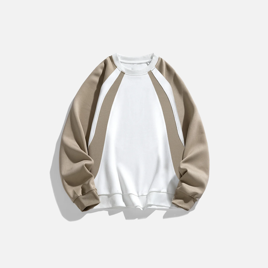 Chic Retro Color Block Casual Sweatshirt - Luxuryurbanwear