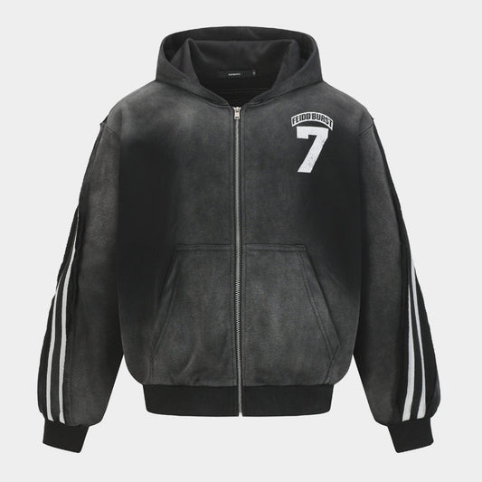 Vintage Sport Stripe | Zip Up Hoodie - Luxuryurbanwear