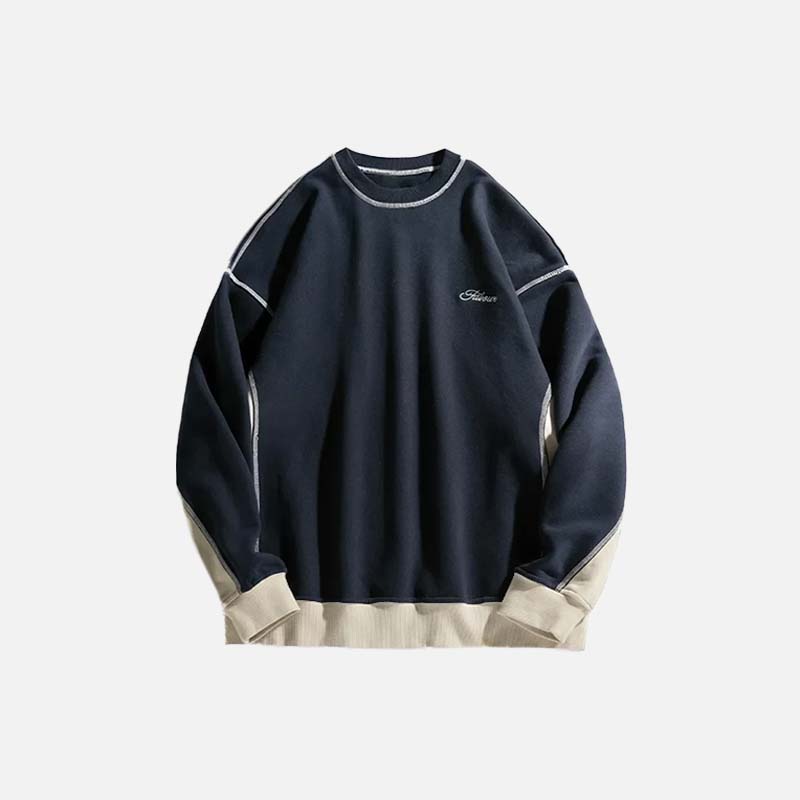 Insulated Loose Casual Letter Splice Sweatshirt - Luxuryurbanwear