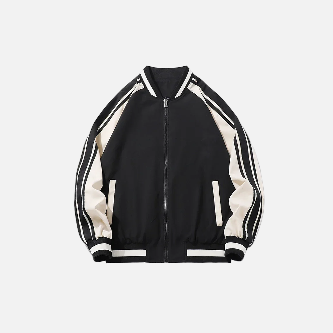 Breathable Striped Windbreaker Baseball Jacket - Luxuryurbanwear
