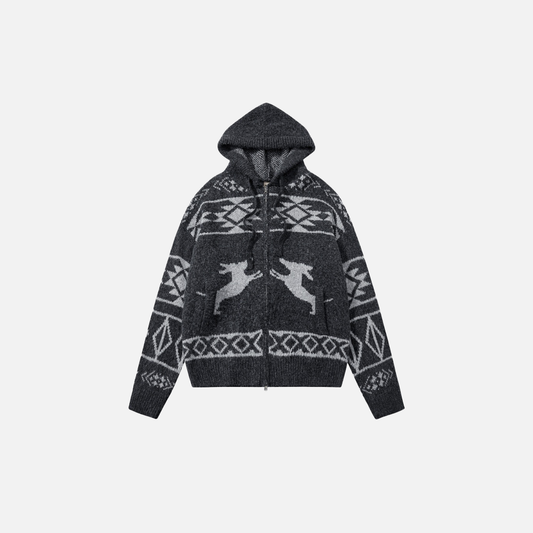 Classic Flattering Oversized Knit Hooded Sweatshirt - Luxuryurbanwear