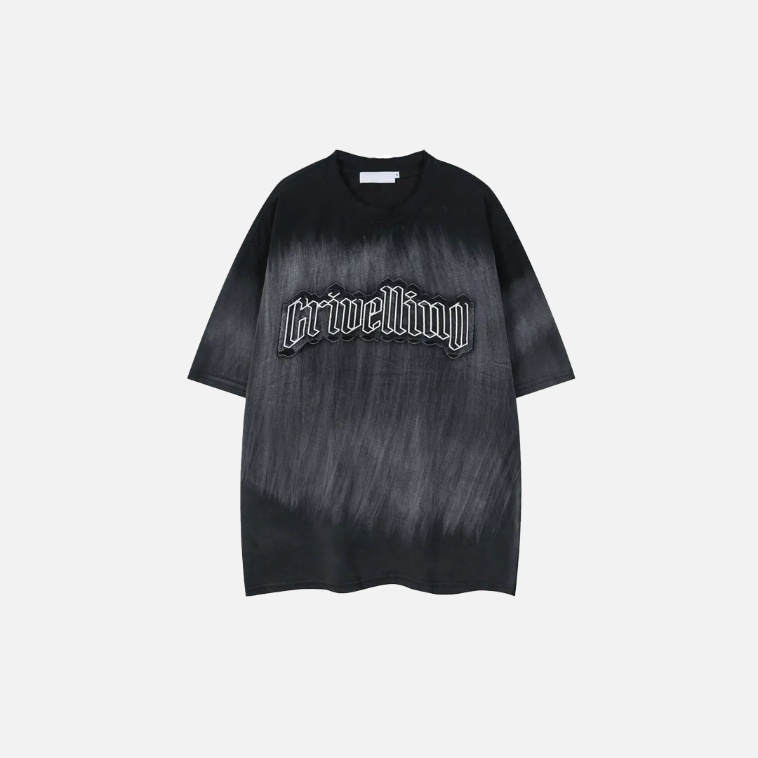 Oversized Streetwear Grunge Embroidered Patch T-Shirt - Luxuryurbanwear