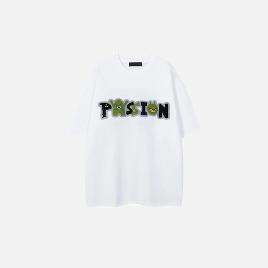 Y2K Embroidered Cartoon Short Sleeve Hip Hop T-Shirt - Luxuryurbanwear