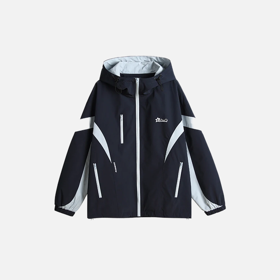 Sunscreen Lightweight Patchwork Hooded Windbreaker Jacket - Luxuryurbanwear