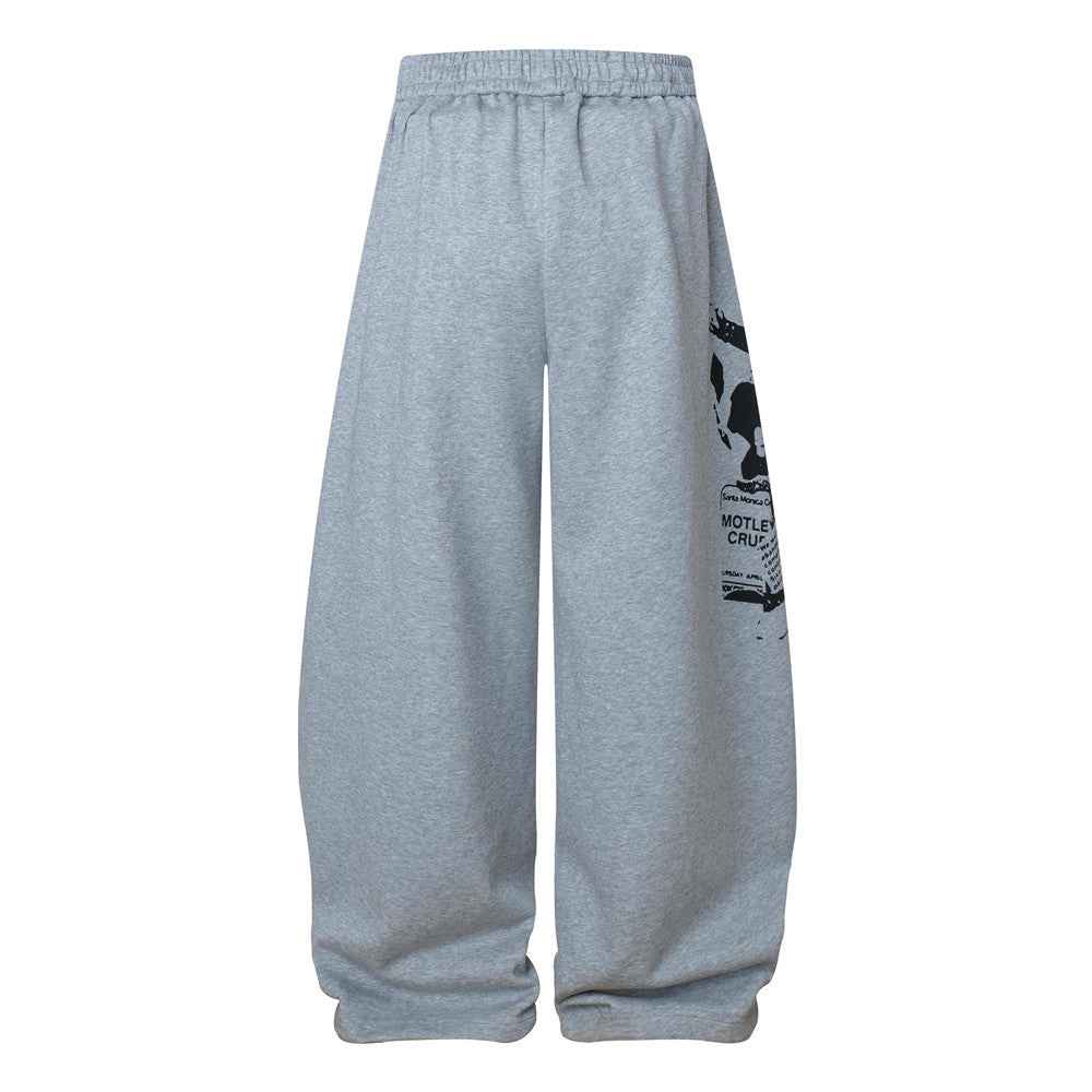 Gothing Street Character Print Wide Leg Sweatpants