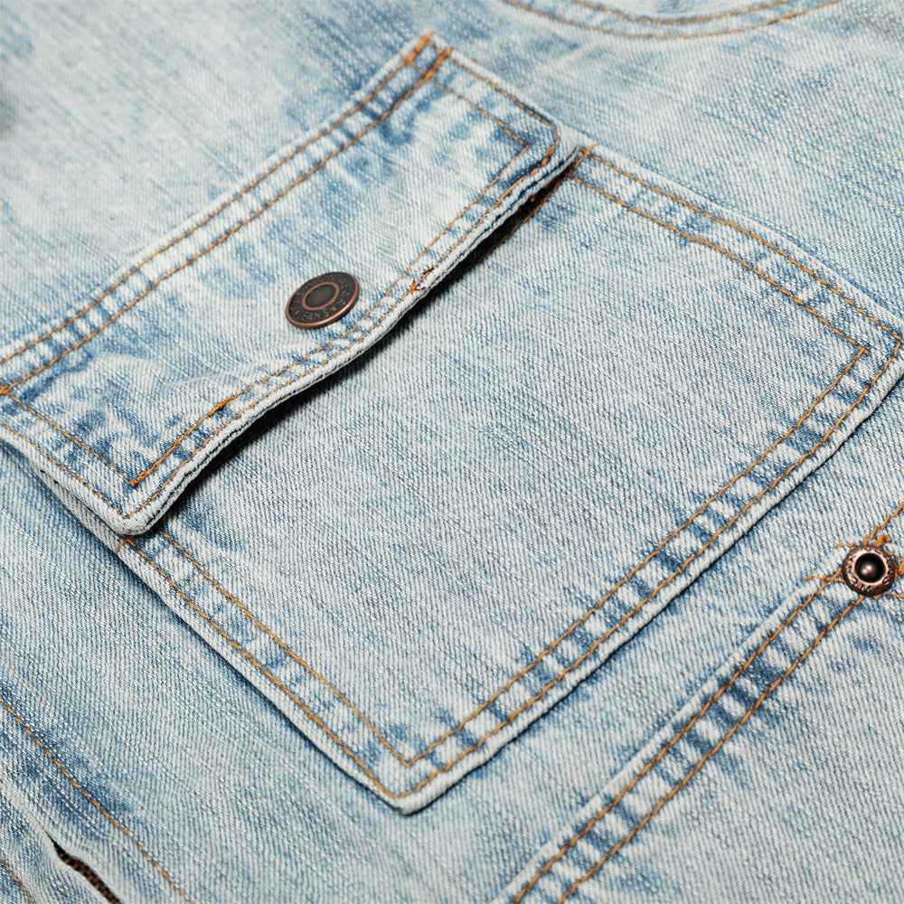 Punk Washed Loose Fit Denim Jacket