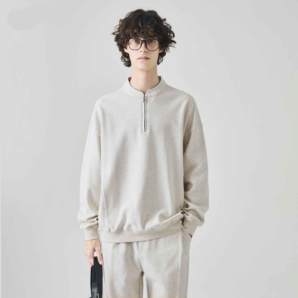 Flattering Stylish Oversized Half-Zip Casual Sweater