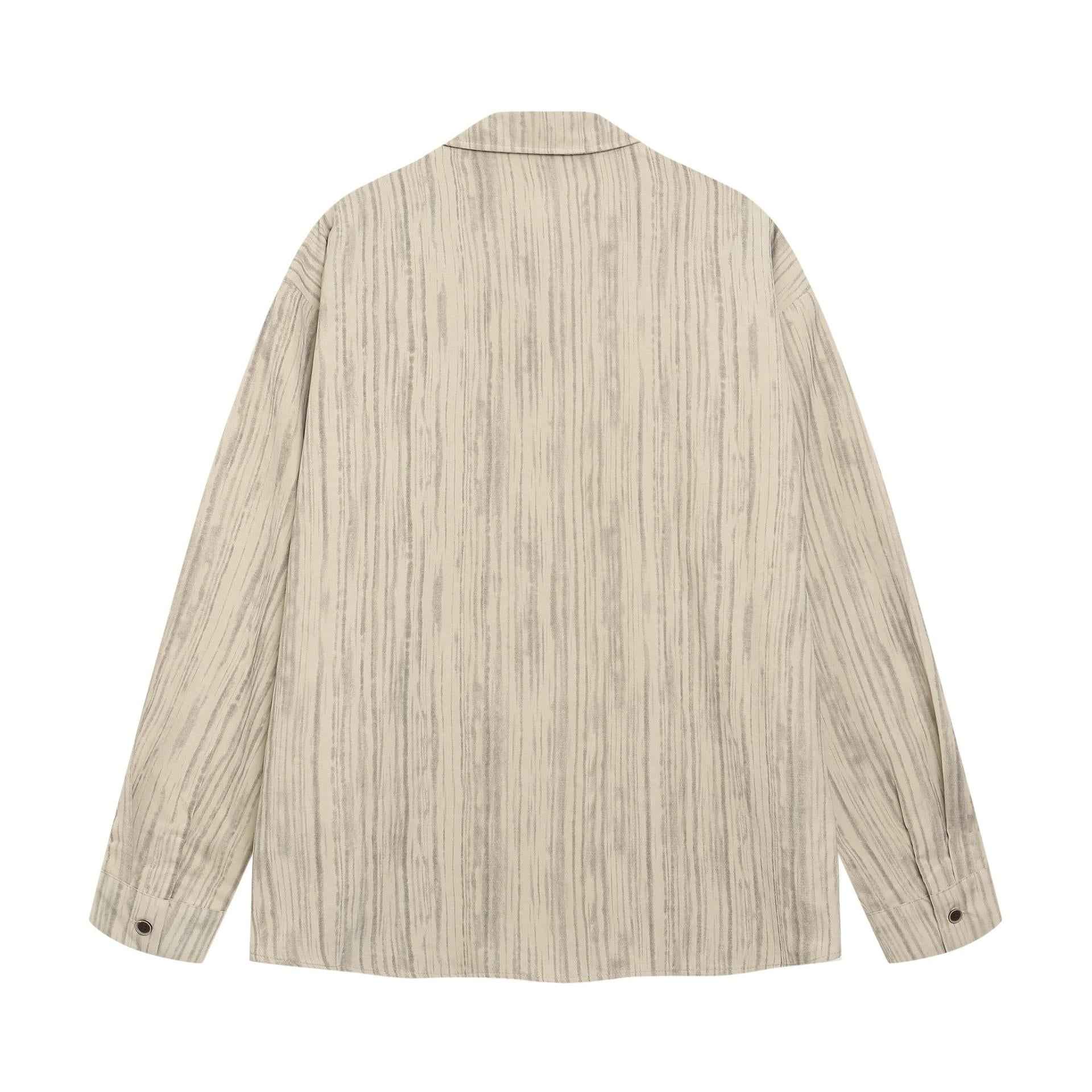 Whimsical Bear Embroidered Striped Long Sleeve Shirt