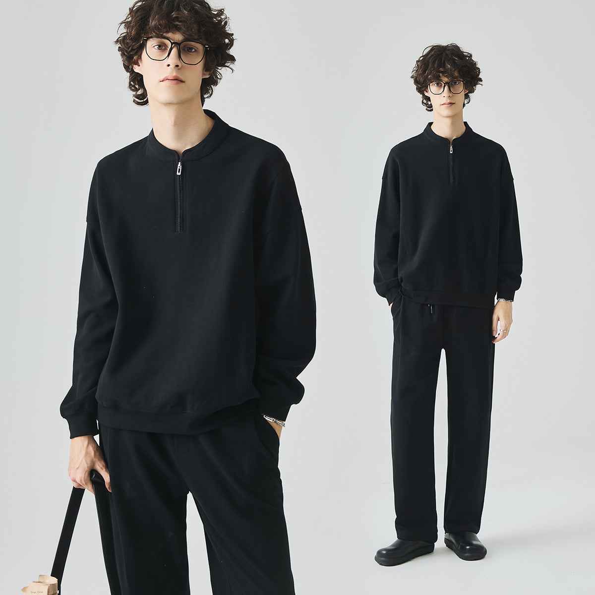 Flattering Stylish Oversized Half-Zip Casual Sweater