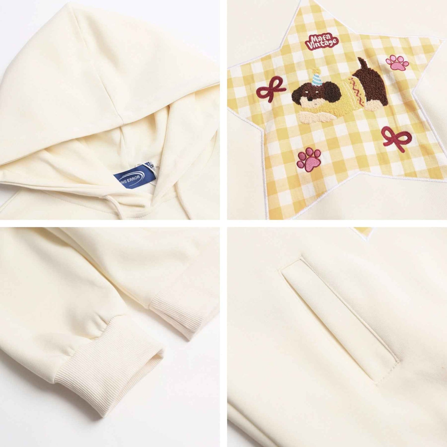 American Style Winter Vintage Star Embroidered Hoodie