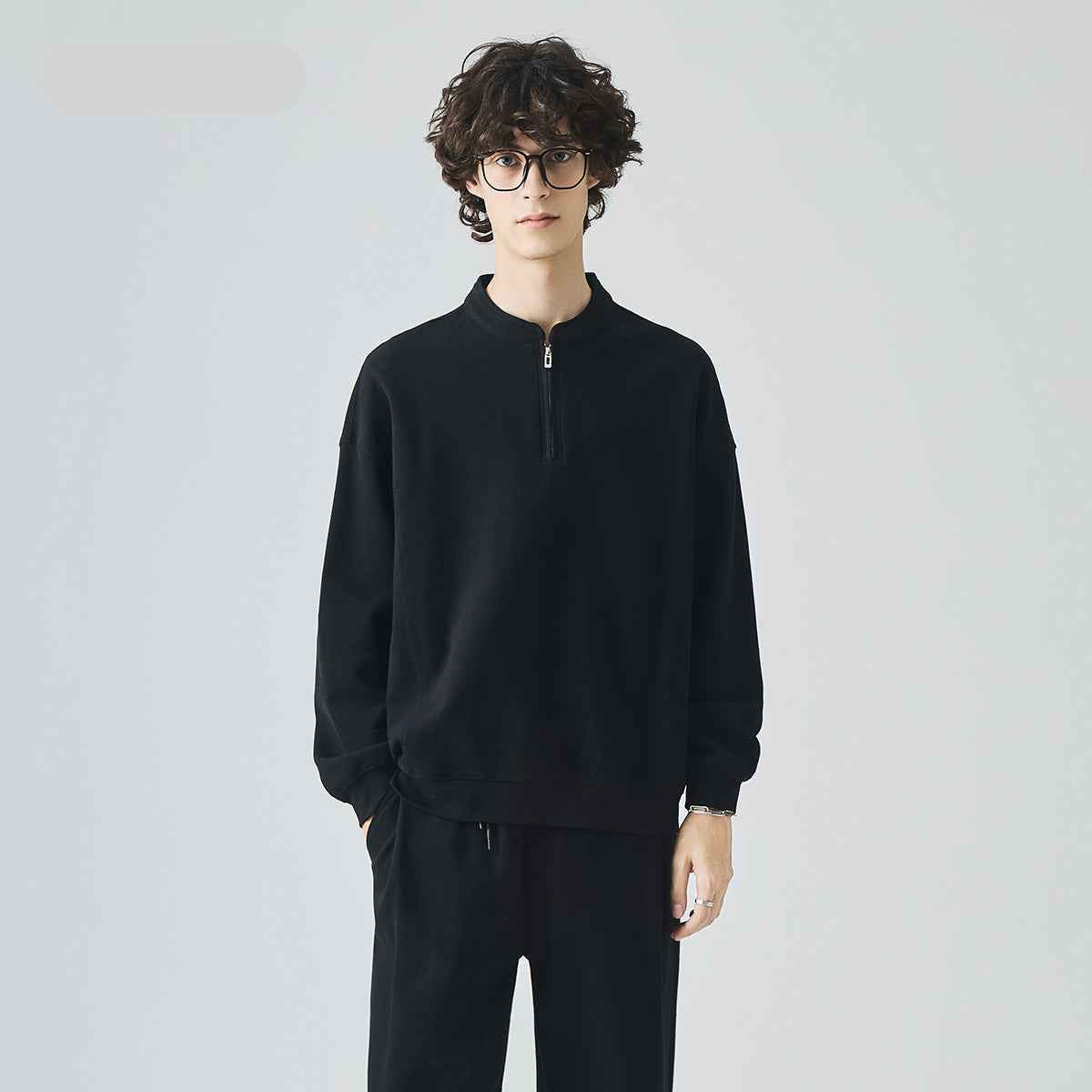 Flattering Stylish Oversized Half-Zip Casual Sweater