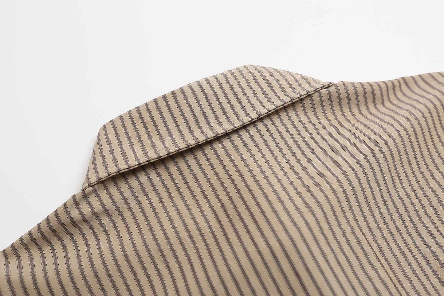 Retro Striped Embroidered Oversized Long Sleeve Shirt