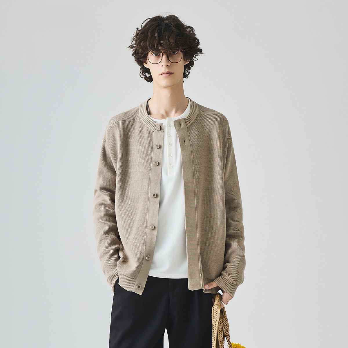 Korean Style Hip Hop Loose Fit Vintage Knit Cardigan