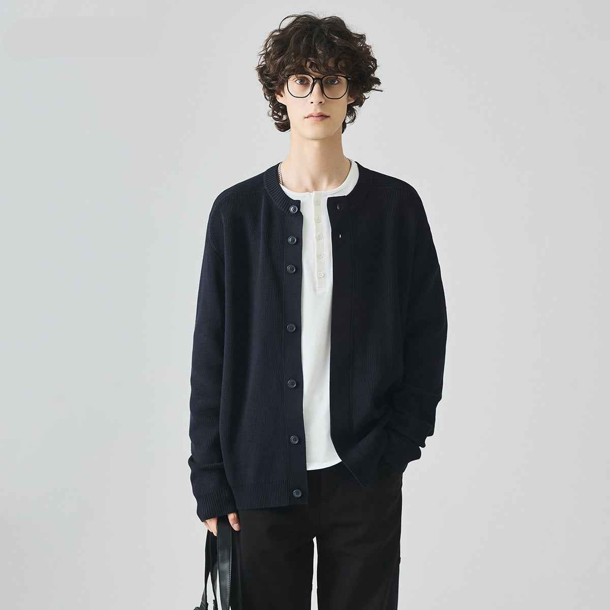 Korean Style Hip Hop Loose Fit Vintage Knit Cardigan