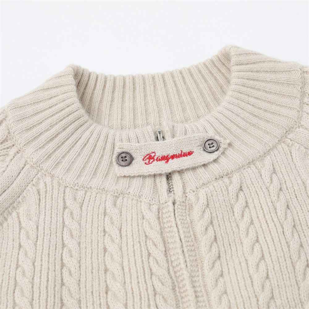 Y2K Trendy Cozy Zip-Up Long Sleeve Sweater